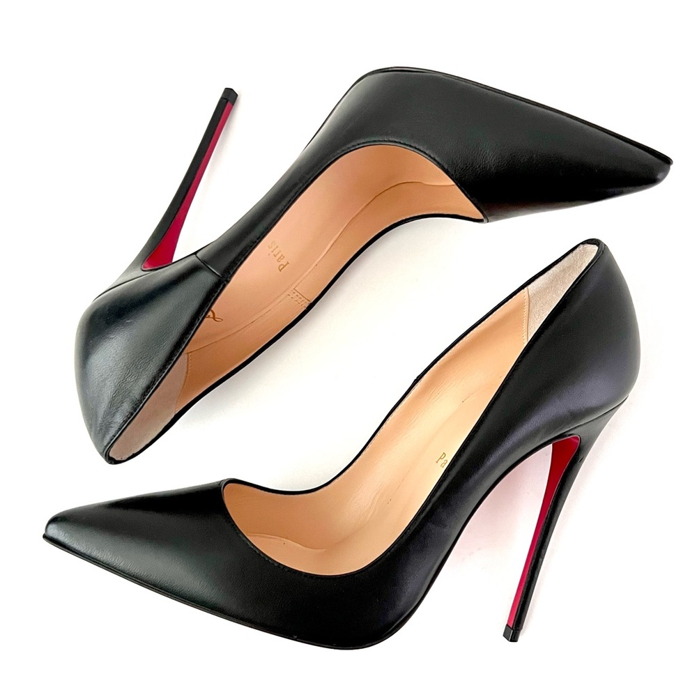 CHRISTIAN LOUBOUTIN | So Kate 120 Black Calf Leather Pumps Stilettos US 9.5 - Picture 7 of 16